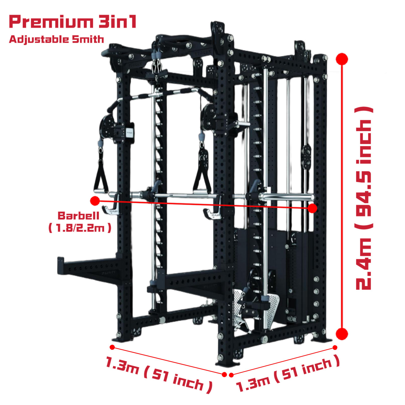 Premium 3-in-1 Multi-Functional Training Rack