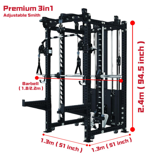 Premium 3-in-1 Multi-Functional Training Rack